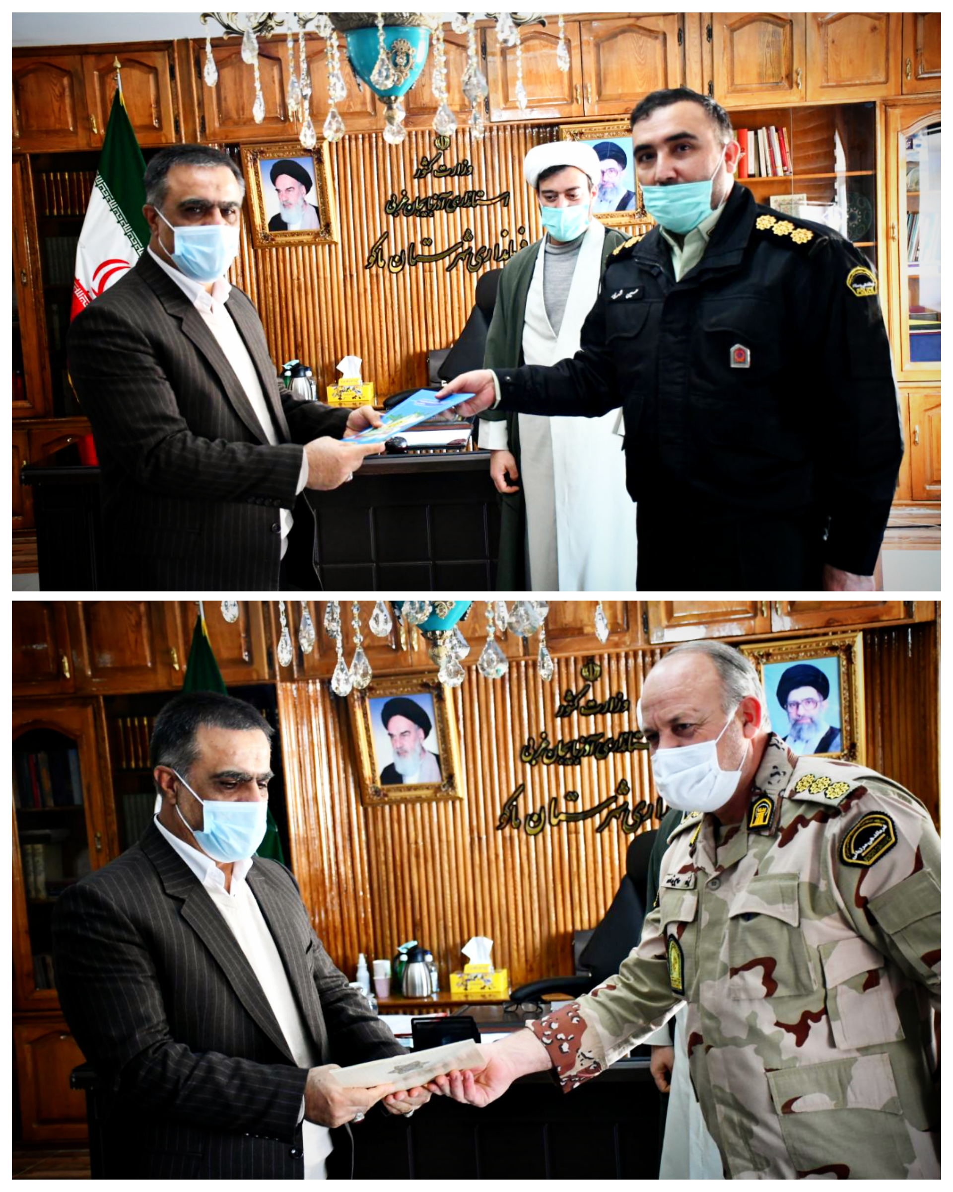 دیدار فرماندهان انتظامی و هنگ مرزی شهرستان ماکو بهمراه مسئولین واحدهای ستادی با محمدی ایروانلو فرماندار جدید شهرستان ماکو