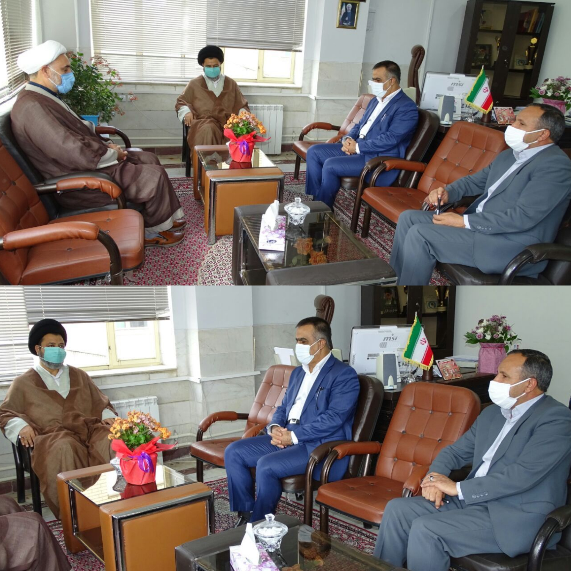 دیدار محمدی ایروانلو فرماندار شهرستان ماکو بهمراه امام جمعه ماکو و رئیس اداره تبلیغات شهرستان با رئیس آموزش و پرورش شهرستان به مناسبت گرامیداشت هفته معلم