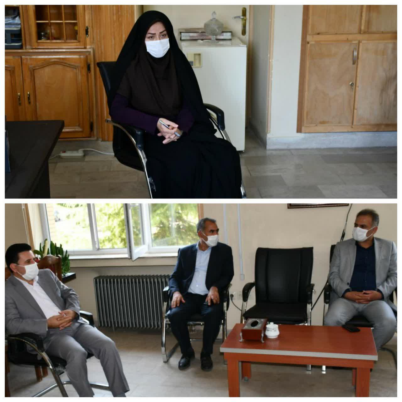 دیدار علیرضا محمودی معاون نظارت، بازرسی و حمایت از حقوق مصرف گنندگان سازمان صنعت، معدن و تجارت استان آذربایجان غربی با خانم قربانی معاون برنامه ریزی و امور عمرانی فرماندار ماکو