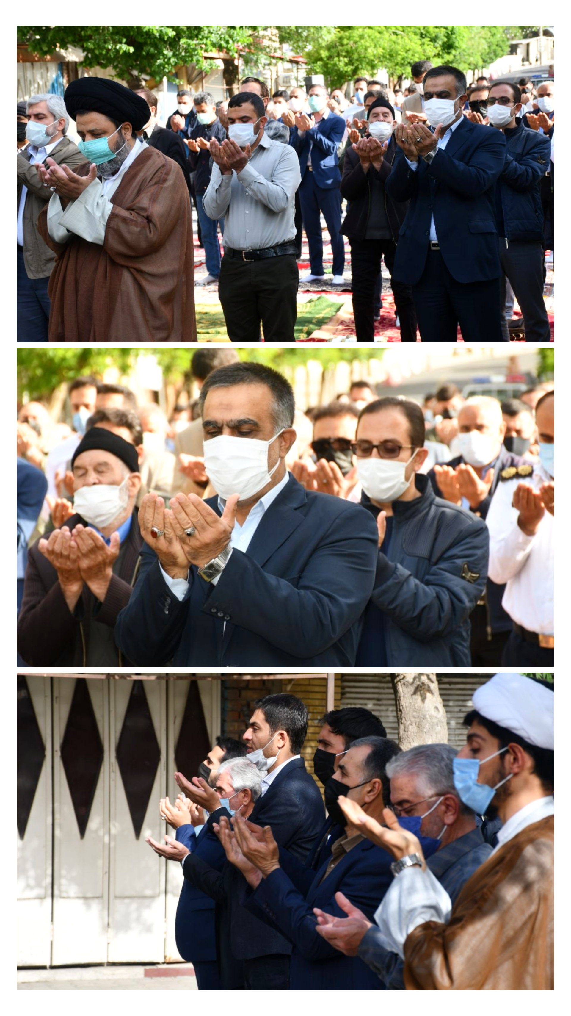 نماز باشکوه عید سعید فطر همزمان با سراسر جهان اسلام در شهرستان ماکو و توسط امام جمعه این شهرستان بارعایت پروتکلهای بهداشتی و در فضایی باز برگزار شد