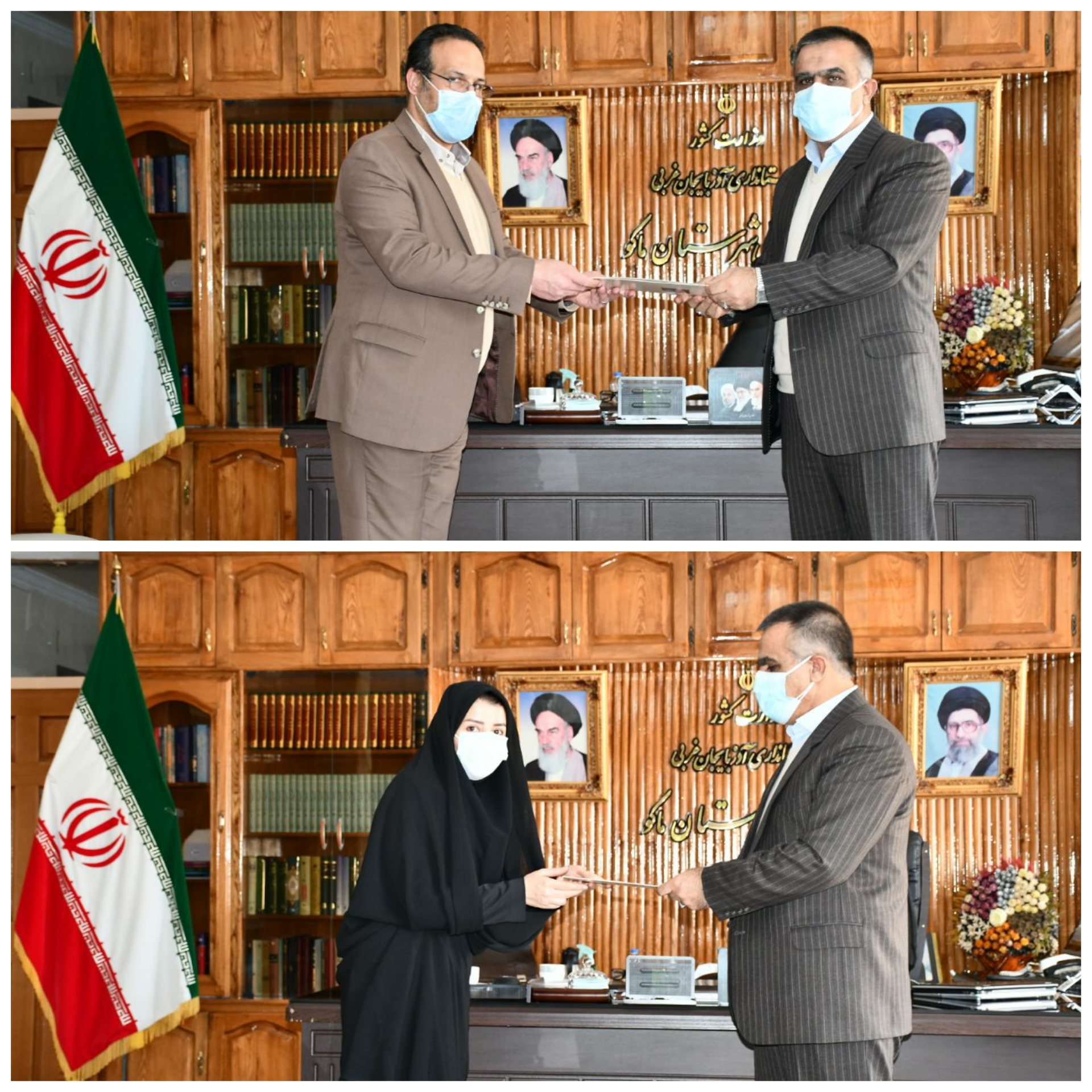 تجلیل محمدی ایروانلو فرماندار شهرستان ماکو از کارمندان خانواده شهید فرمانداری شهرستان ماکو