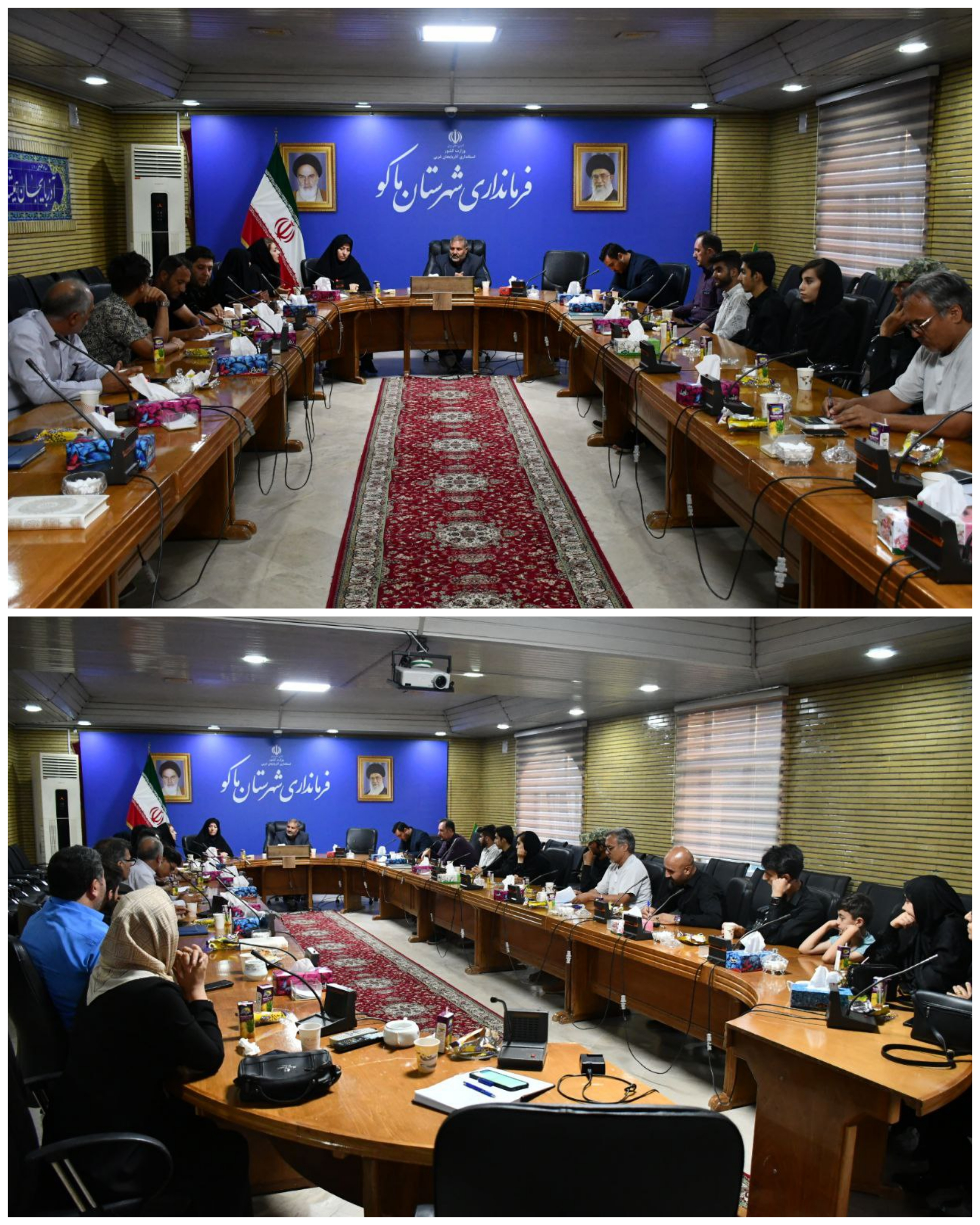نشست هم اندیشی نادر کاظمی فرماندار شهرستان ماکو با هنرمندان شهرستان در محل فرمانداری ماکو