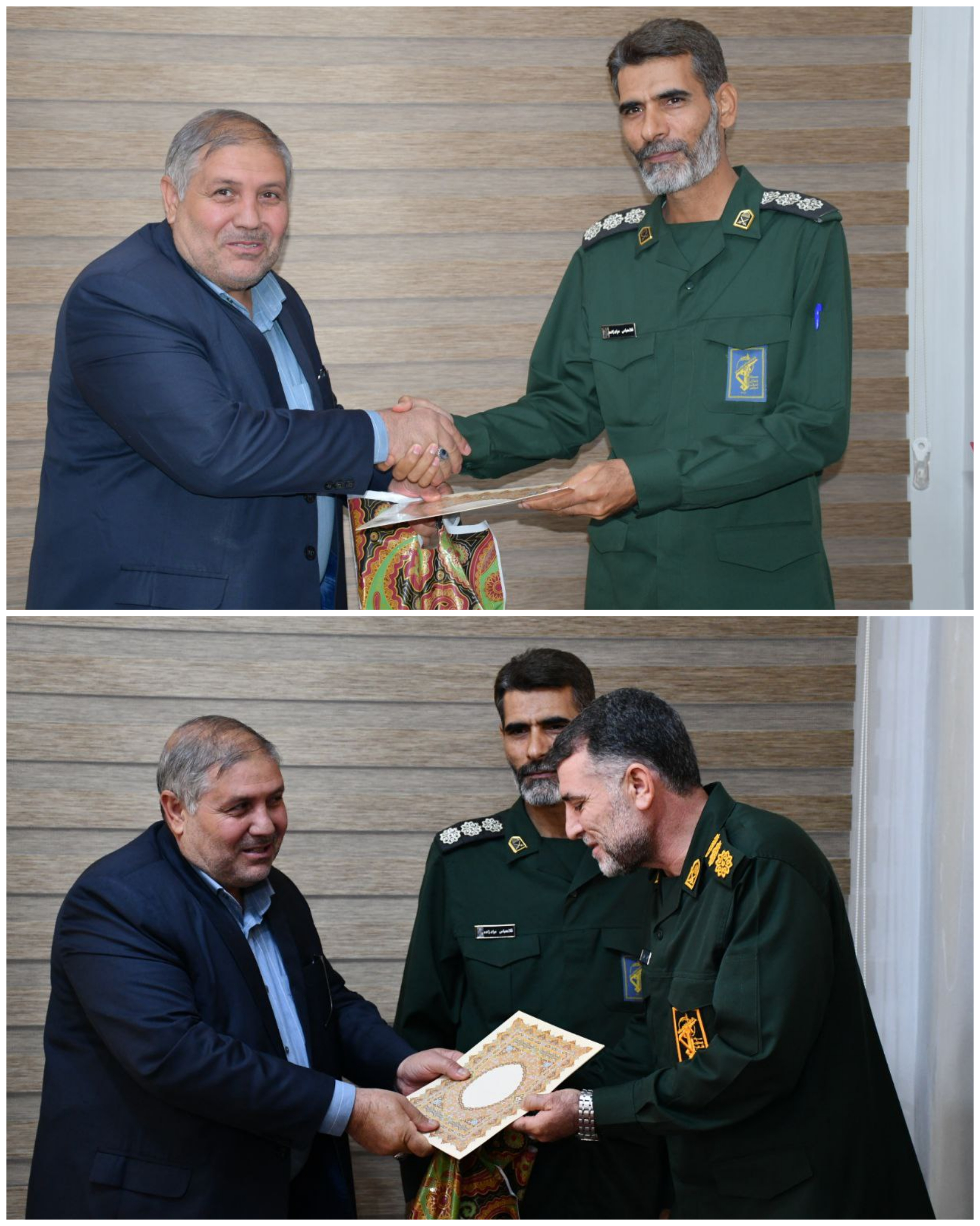 دیدار نادر کاظمی فرماندار شهرستان ماکو با سرهنگ مرادزاده و سرهنگ سلطانی و عرض تبریک بعنوان فرمانده و جانشین جدید سپاه پاسداران انقلاب اسلامی شهرستان ماکو