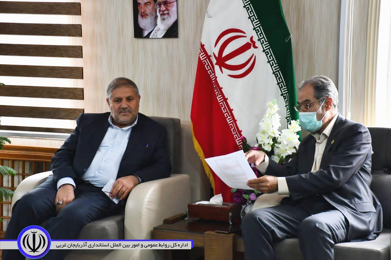 دیدار چنگیز نوری مدیرعامل مخابرات منطقه آذربایجان غربی با نادر کاظمی فرماندار شهرستان ماکو