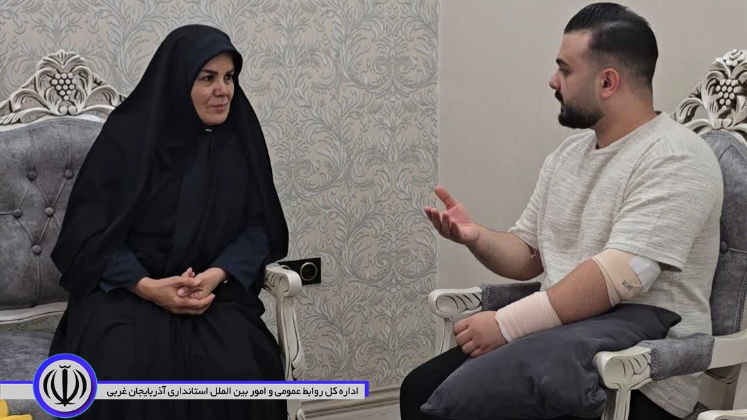 عیادت فرماندار شهرستان ماکو از پرستار حادثهدیده