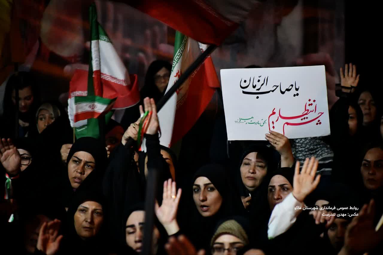 تداوم حضور فرماندار ماکو در تجمعات شبانه مردمی در حمایت از نیروهای مسلح و دفاع از ایران اسلامی